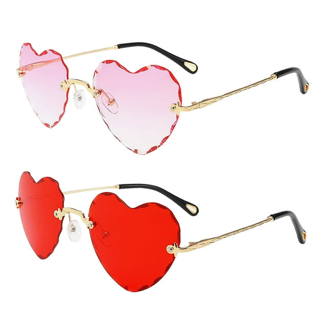Gafas de sol sin montura Fernando para mujer 2 pares Rosa + rojo