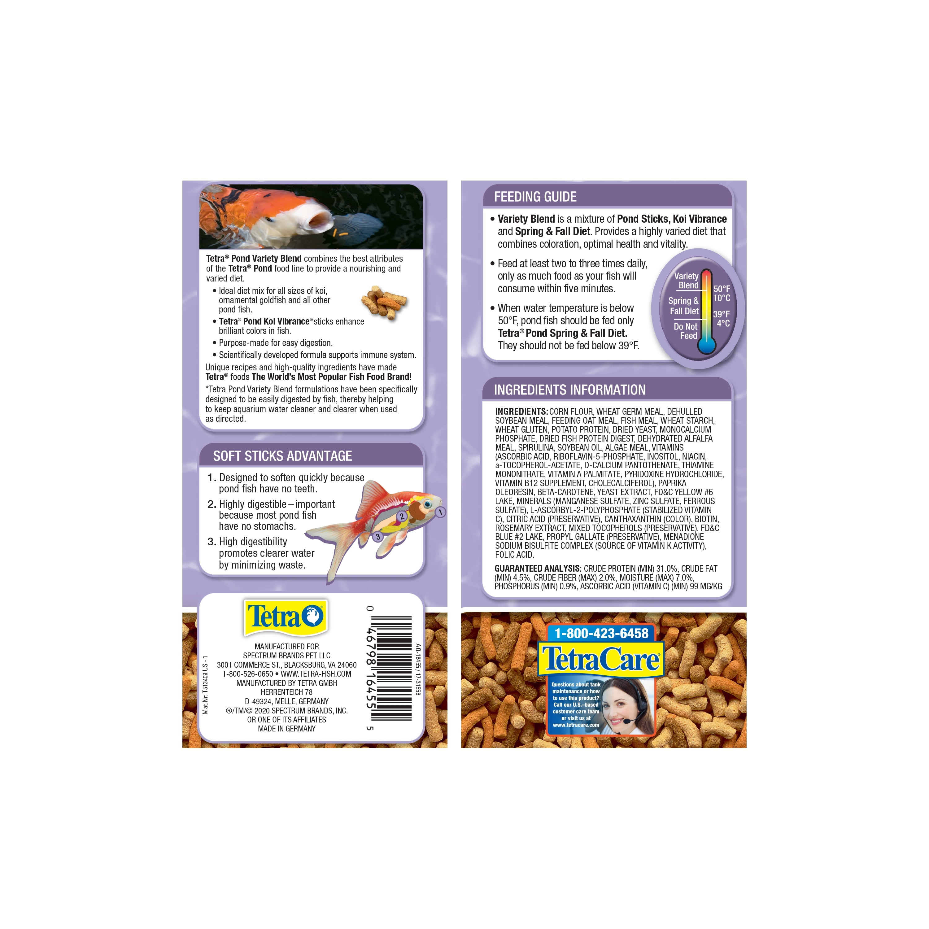 TetraPond Variety Blend, Pond Fish Food, for Goldfish