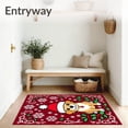 thumbnail image 3 of ODIKA 4'x6' Machine Washable Non-Slip Area Rug, Festive Puppy Holiday Welcome Entryway Decoration High Traffic Rug, Red, 623556, 3 of 7