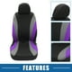 thumbnail image 3 of Kit universal de 9 fundas para asientos de coche, protectores de asientos interiores de coche SUV lavables y transpirables, color morado, 3 of 7