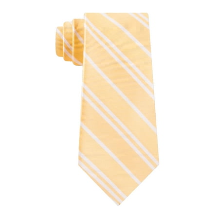 TOMMY HILFIGER Mens Yellow Stripe Classic Neck Tie