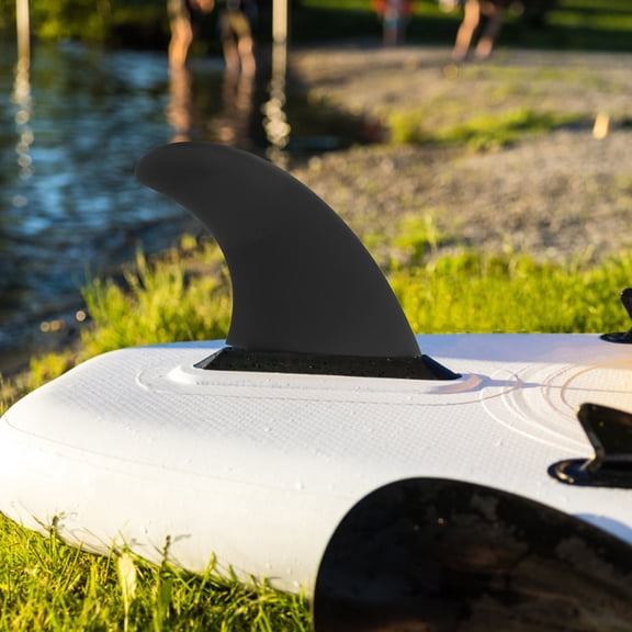 Raindrops 3-Piece Universal Black Surfboard Fin Set with PVC for Improved Directional Control and Stability