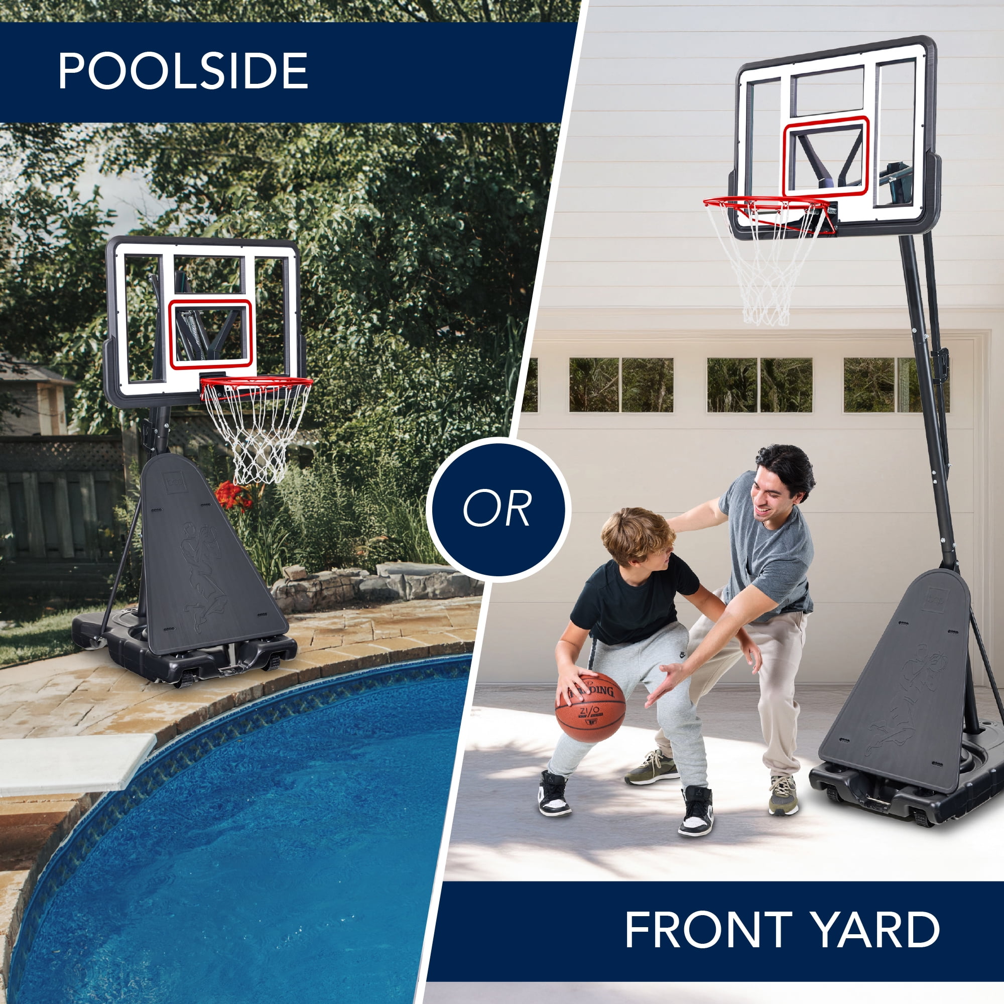 Best Choice Products Adjustable 4.4-10ft Basketball Hoop, Portable Goal w/Shatterproof Backboard, Ball Return - White