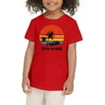 thumbnail image 3 of TOOYOU Boys Summer T-Shirt Tee Coconut Tree Sunset Beach Top Hawaii Vacation Short Sleeve Tropical Shirts For Teen Size 7-8 Years Red, 3 of 3