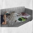 thumbnail image 6 of Travel Soft Flannel Fleece Blanket, Dome Arched Colonnade Hallway at Sambata De Sus Monastery in Transylvania Romania, Cozy Plush for Indoor and Outdoor Use, 50" x 70", White Green, by Ambesonne, 6 of 6