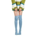 thumbnail image 2 of Xfvqtps Womens Thigh Socks Over The Knee Solid Color Simplicity Knitting Leg Warmers Non Shedding Elastic Premium Comfortable Soft Cozy Warm Winter Thigh High Socks Light Blue, 2 of 5