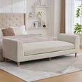 thumbnail image 2 of HIUU 83"End of Bed Bench King Size Beige, Bench for Bedroom End of Bed Sofa Sleeper,Chenille Chaise Lounge with Armrests, Upholstered Bench for Living Room, 2 of 8