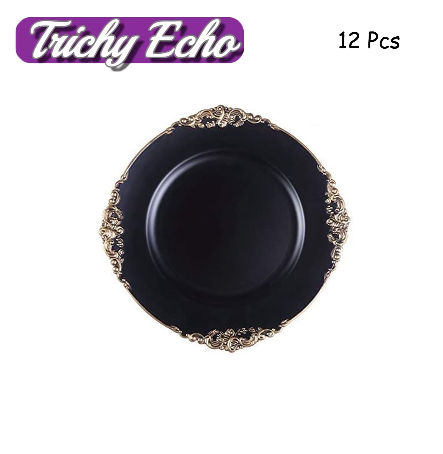 Antique Charger Plates Black Plate Chargers Set of 12