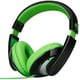 thumbnail image 1 of Auriculares estéreo Rockpapa para adultos, niños, ajustables, gran bajo para MP3/4 DVD, smartphone, laptop, tablet en coche/avión, negro/verde, 1 of 3