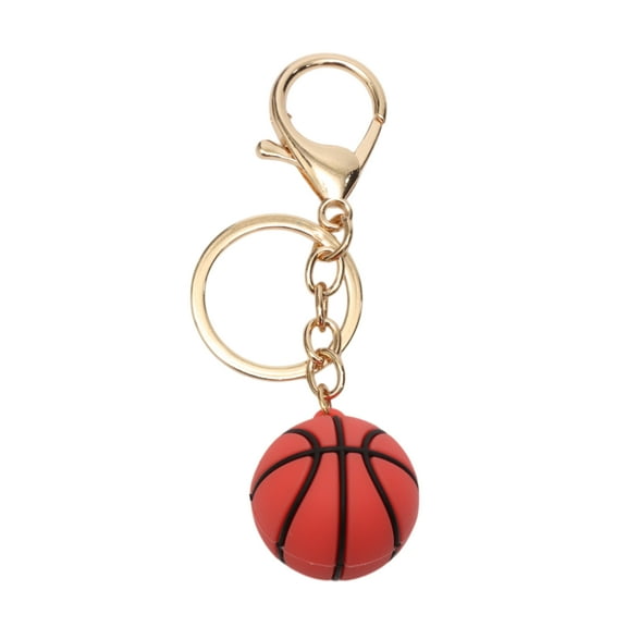Unique Bargains 1 Pc Fashionable Basketball Handbag Charm Decorative Keychain Red Gold Tone