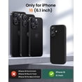 thumbnail image 3 of KOMI Designed for iPhone 16 Case,Shockproof Liquid Silicone Protective Phone Case with Soft Anti-Scratch Microfiber Lining Ultra Slim Drop Protection Phone Cover 6.1 inch Black, 3 of 5