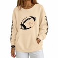 thumbnail image 4 of Weikingp Football Sweatshirts Letter Graphic Print Tops Plus Size Shirt Long Sleeve Pullover Tops Sweatshirts for Women Loose Fit Long Sleeve Sweatshirt Funny Sweatshirt Mom Sweatshirt Beige L, 4 of 6
