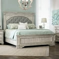 thumbnail image 5 of Highland Park Rustic Ivory Wood Upholstered Panel Queen Bed, 5 of 6