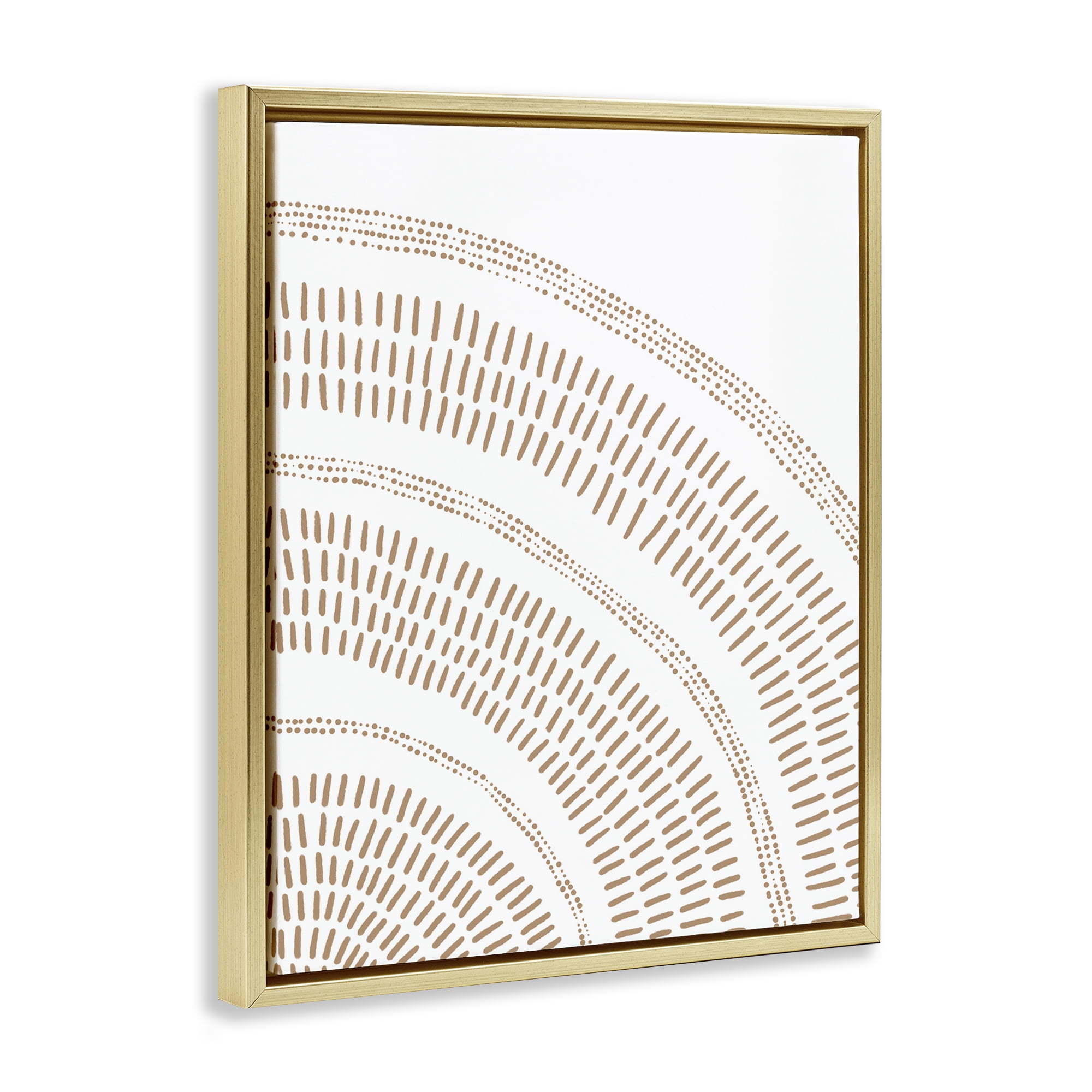 Stupell Industries Arched Boho Pattern Abstract Painting Gold Floater Framed Canvas Art Print Wall Art, 25 x 31