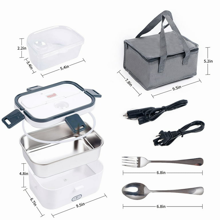 Electric Lunch Box 3 In 1 For Car/truck And Office, Portable Heater 220v &  12v 24v Stainless Steel Food Heater
