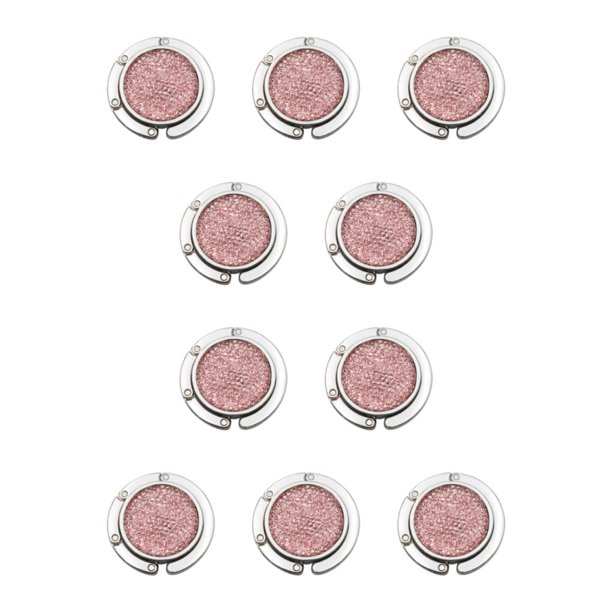 Inteprter Ganchos plegables para bolsos Bolso seguro y al alcance donde quiera que vaya Ganchos simples para bolsos para mesas rosa rosa 10Conjunto