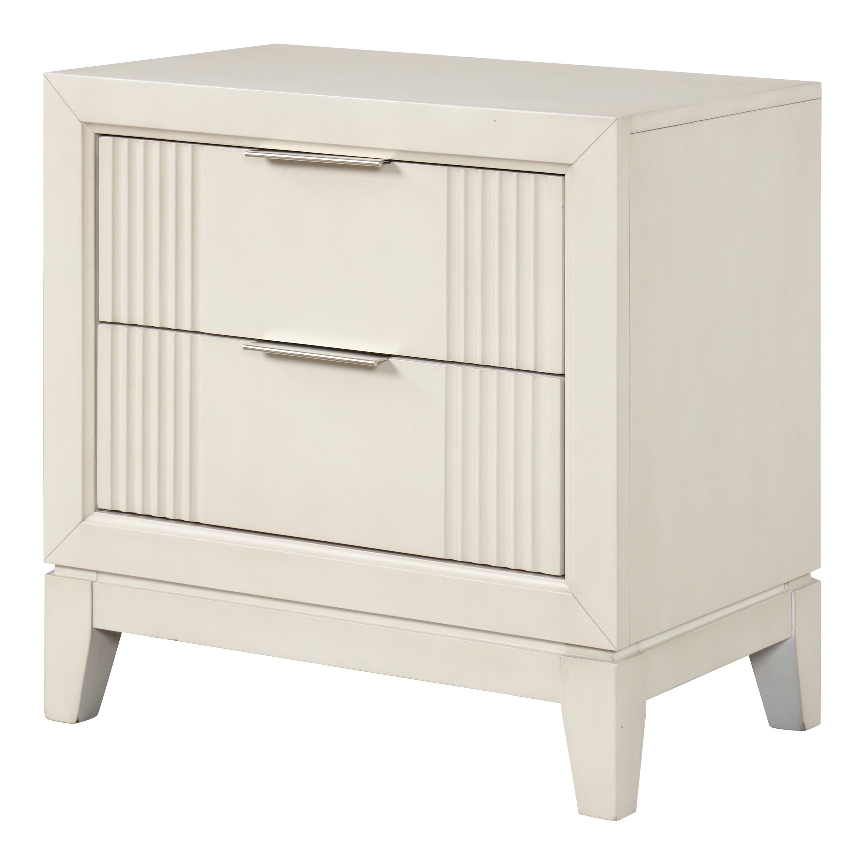 Furniture of America Fenton 2-Drawer Solid Wood Nightstand, Antique White
