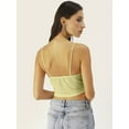 thumbnail image 3 of DressBerry Women's Solid Velvet Sleeveless Cropped Top High Waist Cowl Neck Casual Summer Wear Western Style Body Fit Short Top, 3 of 8