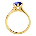 thumbnail image 3 of AoneJewelry 10k Yellow Gold Gemstone and Diamond Cathederal Style Ring With 1 Cttw (I-J, I1-I2) Round Shape Tanzanite and Natural Diamonds, 3 of 5