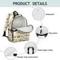 thumbnail image 4 of Excavator and Road Barrier Beige Pattern Cute School Backpack Bag for School with Padded Back and Adjustable Shoulder Straps 15.25"x11.5"x5.25", 4 of 5
