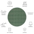 thumbnail image 6 of SAFAVIEH Courtyard Carl Geometric Indoor/Outdoor Area Rug, Dark Green/Beige, 6'7" x 6'7" Round, 6 of 10