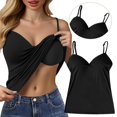 thumbnail image 5 of FENGGHAO 2-Pack Women's Modal Camisole with Built-in Bra, Adjustable V Neck Tank Tops with Soft Pads, Comfortable Layering Cami for Daily Wear, 5 of 7