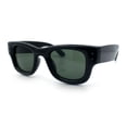 thumbnail image 4 of Classic Square Sunglasses for Men Women UV400 Protection Retro Thick Fat Bevel Frame Black Frame Green Lens, 4 of 7