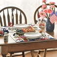 thumbnail image 3 of Sm:)e Stars Cross Flowers 4th of July Placemats Set of 4 12x18 Inches, Durable and Easy Cleaning Perfect for Independence Day Celebration and Family Gathering, 3 of 7