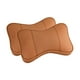 thumbnail image 3 of 2 piezas de almohada para el cuello del coche de cuero PU, accesorios para automóviles, diseño ergonómico y transpirable. Marrón, 3 of 9