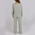 thumbnail image 5 of Womens Lounge Set Casual Ribbed Knit Long Sleeve and Pants Pajama Sets Casual 2 Piece Pj Outfit Fall Sleepwear, 5 of 8