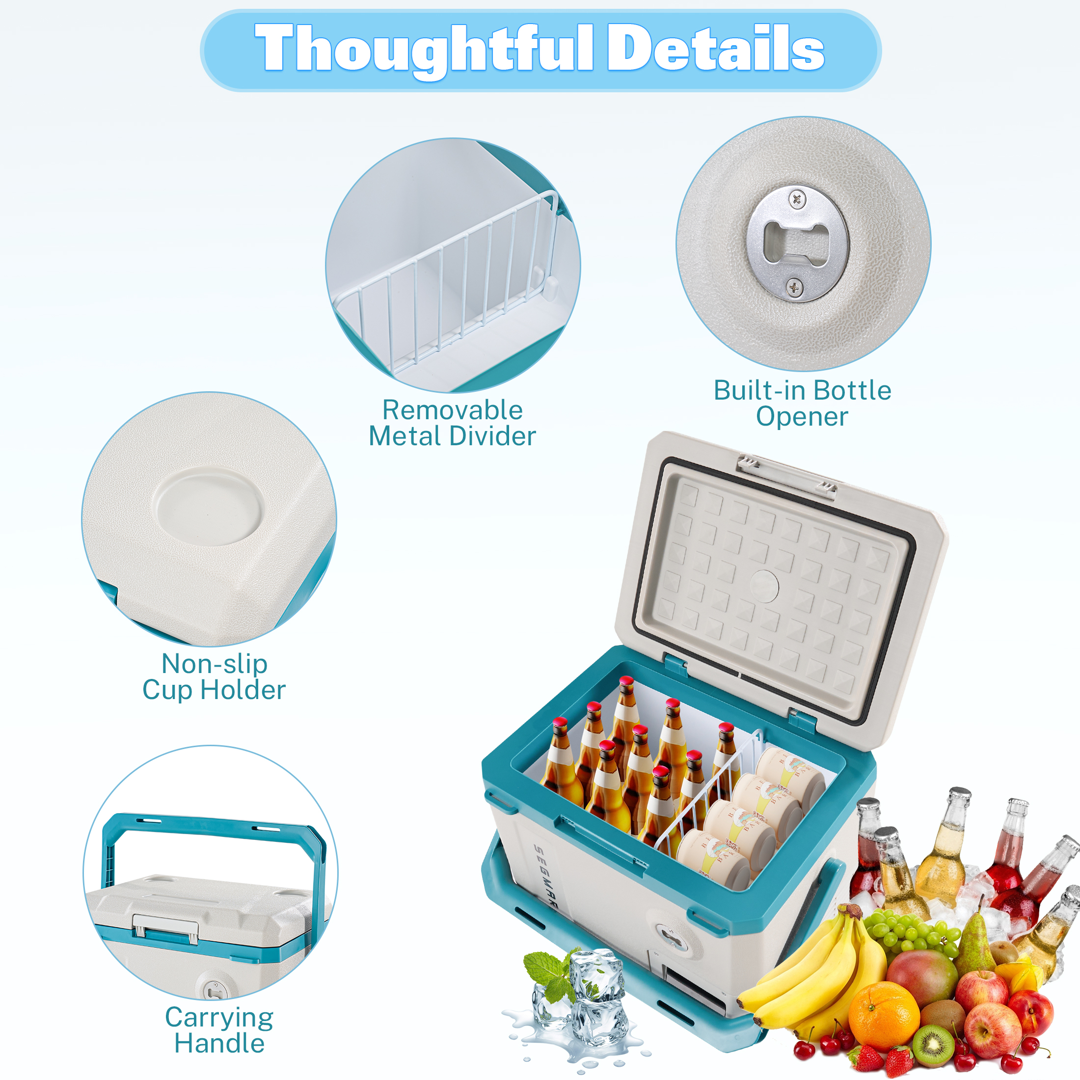 20QT 12 Volt Electric Car Refrigerator, SHINPT Portable Car Refrigerator with APP Control, Cooler and Freezer Small Refrigerator for Trunk, Jeep, SUV, 12V Car Travel Refrigerator DC/AC
