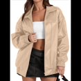 thumbnail image 1 of Chaqueta de Sintético para Mujer, Abrigos de Motociclista Extragrandes, Moda Otoño 2025, Ropa de Invierno Albaricoque XL, 1 of 7