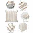 thumbnail image 6 of Throw Pillow Covers, Thin Beige Striped 16x16 Pillow Covers for Couch/Sofa/Bed, Farmhouse Modern Stripes Decorative Square Linen Cushion Pillowcase for Home Decor, 6 of 9