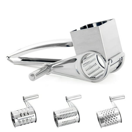

Multifunctional Stainless Steel Cheese Grater Hand-cranked Grater Cutter Kitchen Tool with 3 Reel