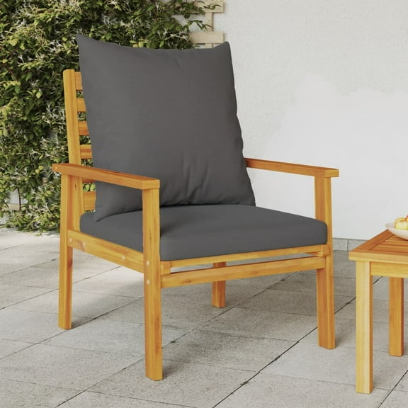 vidaXL Patio Sofa Chair 2pcs with Cushion Solid Wood Acacia