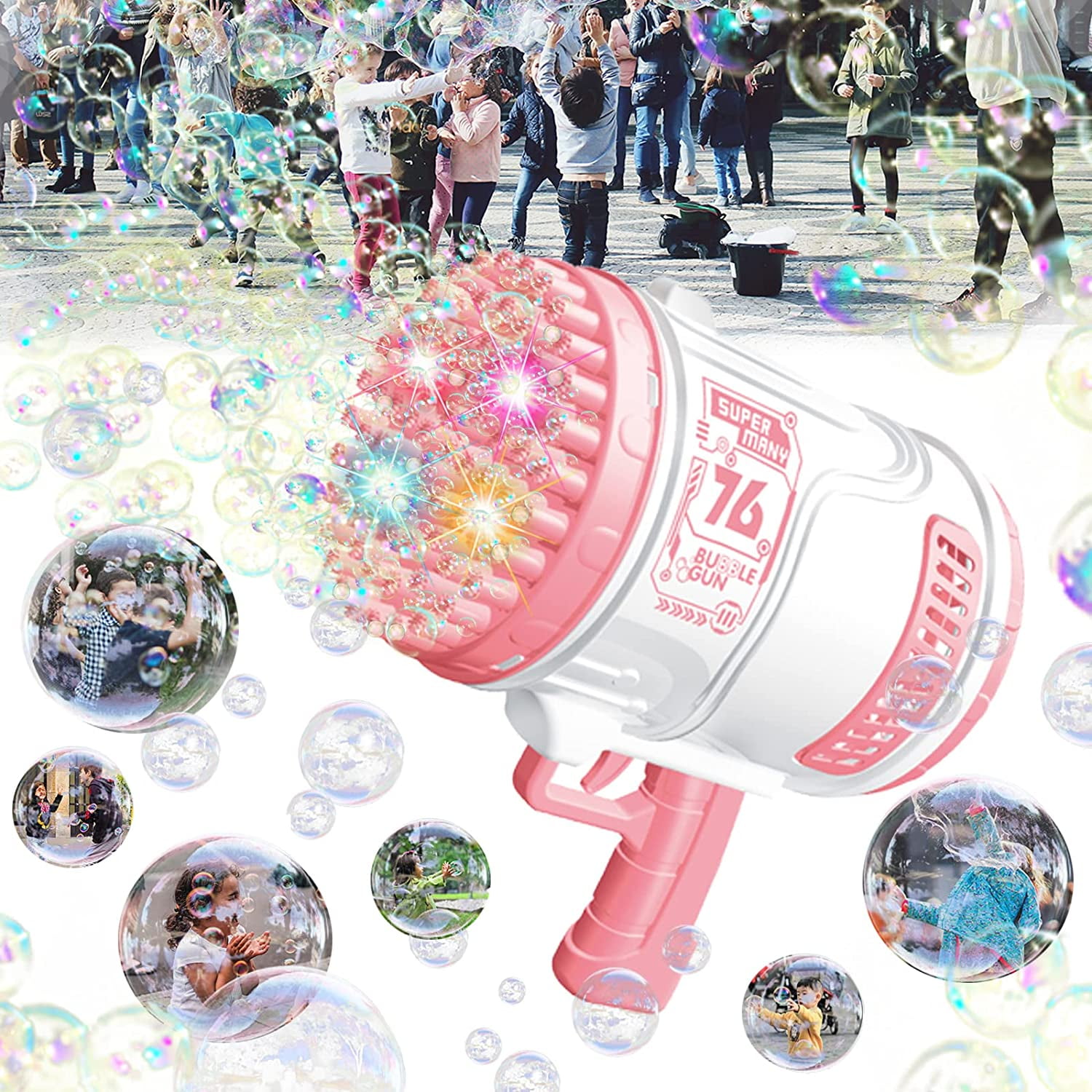 76 Hole Gatlin Bubble ，Rocket Launcher Bubble Machine，Thousands of