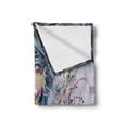 thumbnail image 2 of Art Soft Flannel Fleece Blanket, Fantasy Portrait of a Girl with Floral and Geometric Details Butterflies Color Splashes, Cozy Plush for Indoor and Outdoor Use, 70" x 90", Multicolor, by Ambesonne, 2 of 6