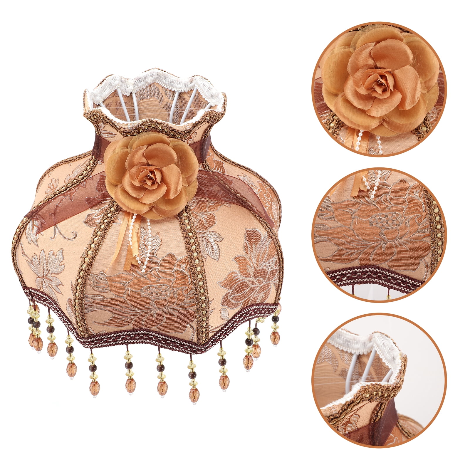 Chocolate Wavy Swirl Lamp Shade - 11x11x8.9 Inch Drum Linen Shade For Floor & Table Lamps, Easy Assembly