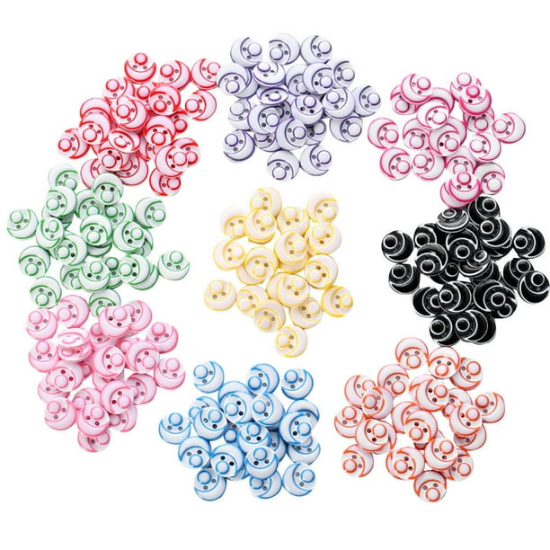 120 Uds. Botones creativos de resina de colores para ropa, broches redondos DIY, hebillas de pan de dos ojos para manualidades de álbum de recortes para coser