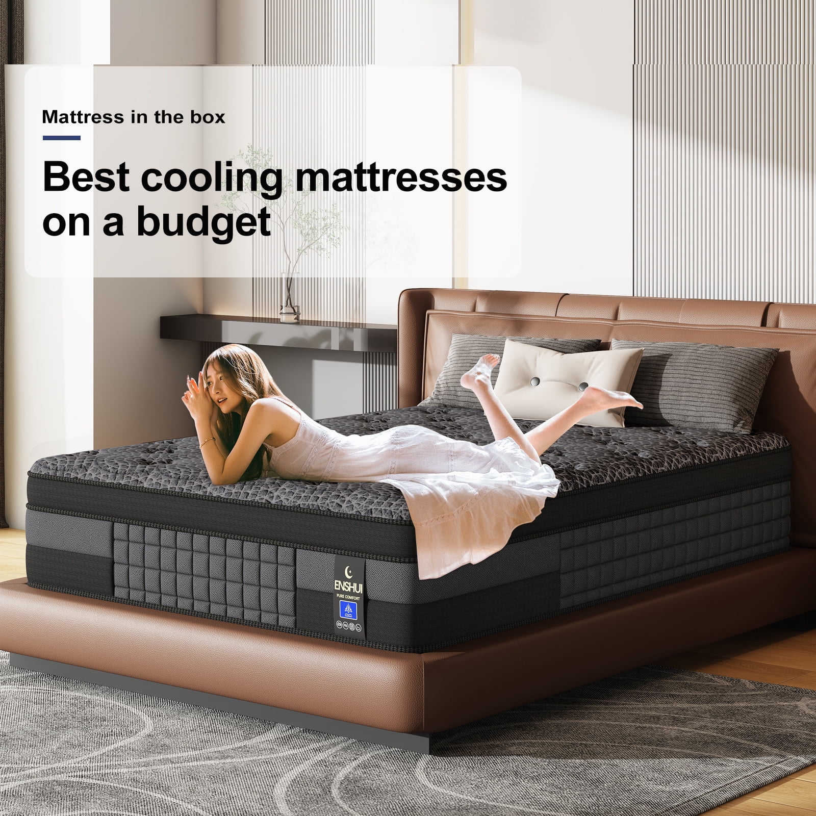 ENSHUI 12-inch Gel Memory Foam Twin Mattress - Cooling Sleep & Pressure Relief, Medium-Firm with Motion Isolation for Blissful Rest
