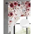 thumbnail image 2 of Red Flowers Swag Valances for Windows, Small Curtains Drapes, Spring Floral Elegant Pastoral Watercolor Kitchen Window Curtains Over Sink Window Treatment Valance for Bedroom/Bathroom 56"x36", 2 of 5