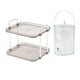 thumbnail image 2 of Dispensador de bebidas heladas con soporte y tapa, dispensador de bebidas de agua, cubo de tetera de frutas para cocina, hogar, bebida de jugo de 5L blanco, 2 of 9