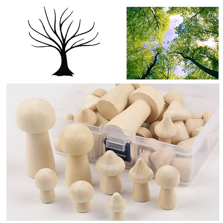 Wooden Miniature Mushroom Unfinished Set for Fairy Garden or Baby Nurs –  Wooden Educational Toy