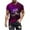 Purple, variant on Njagoc3 Men Casual Printed T-shirt Short Sleeved Round Neck Top Shirt