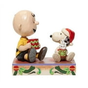 Enesco Jim Shore Peanuts Charlie Brown and Snoopy with Hot Cocoa Figurine, Multicolor