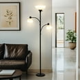 thumbnail image 6 of Brightech Sky Dome Double 72 in. Black Torchiere LED Floor Lamp with 2 Adjustable Arms, 6 of 9