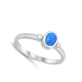 thumbnail image 4 of CHOOSE YOUR COLOR Blue Simulated Opal Oval Love Promise Ring .925 Sterling Silver Band CZ Female Size 10, 4 of 4