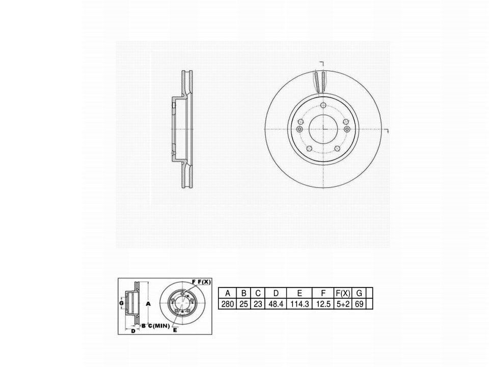 Winstop Brake Rotor, Front WS256090, Hyundai Elantra 2023-2021