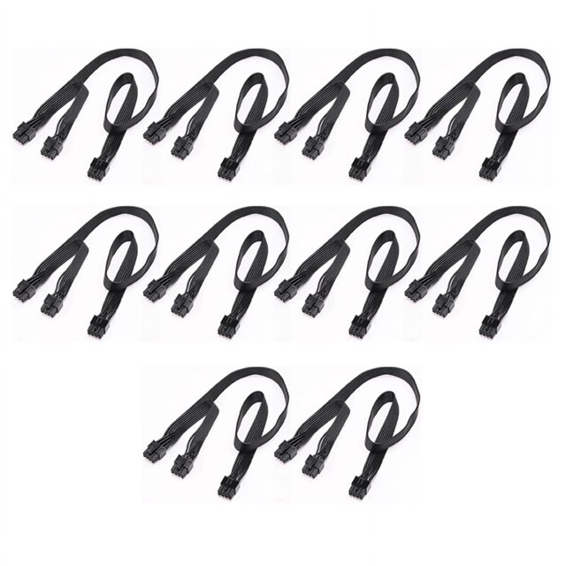 10X ATX CPU 8-Pin Male to Dual PCIe 8-Pin (6+2) Male Power Supply Cable for Modular Power Supply //-M
