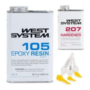 West System 105 Epoxy Resin with 207 Special Clear Epoxy Hardener and Mini Pumps